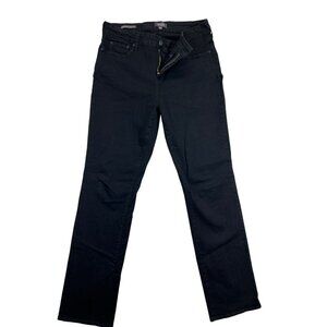NYDJ Jeans Womens 12 Black Denim Marilyn Straight Lift Tuck
